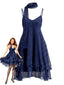 Robe courte en tulle scintillant à volants et foulard assorti Années 1970