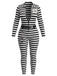 Ensemble combinaison rayée noire et blanche de prisonnier pour Halloween Années 1980 - 1