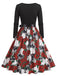 Robe à col rond, manches longues et imprimé Halloween Années 1940 - 2