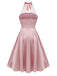 Robe dos nu rose Halloween années 1950 avec taches de sang