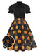 Robe à nœud papillon citrouille d'Halloween des années 1950