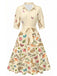 [Prévente] Robe chemise à ceinture florale des années 1940
