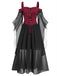 Robe à bretelles à manches transparentes Halloween des années 1950