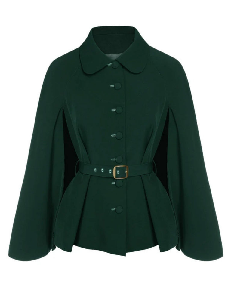Manteau cape à revers couleur camel des années 1940