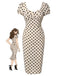 [Prévente] Robe bouffante rose à pois à col carré des années 1960