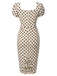 [Prévente] Robe bouffante rose à pois à col carré des années 1960