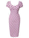 [Prévente] Robe bouffante rose à pois à col carré des années 1960