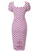 [Prévente] Robe bouffante rose à pois à col carré des années 1960