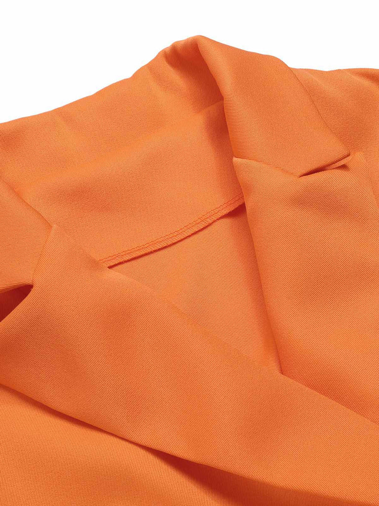 [Pré-vente] Manteau orange à col cranté et manches cape des années 1960