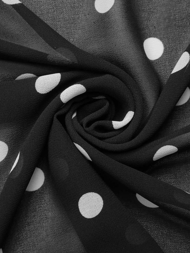 [Prévente] Robe sirène vert en mousseline à pois des années 1930
