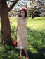 Robe sirène beige à pois des années 1930 Chic