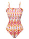 Maillot de bain bandeau Chevron Smocking Strap des années 1960