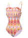 Maillot de bain bandeau Chevron Smocking Strap des années 1960