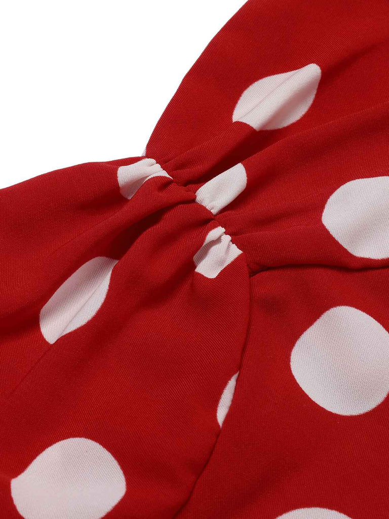 Combishort dos nu patchwork à pois rouge des années 1950