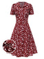 [Prévente] Robe marguerite à boutons revers rouge des années 1950
