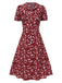 [Prévente] Robe marguerite à boutons revers rouge des années 1950