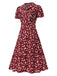 [Prévente] Robe marguerite à boutons revers rouge des années 1950