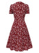 [Prévente] Robe marguerite à boutons revers rouge des années 1950