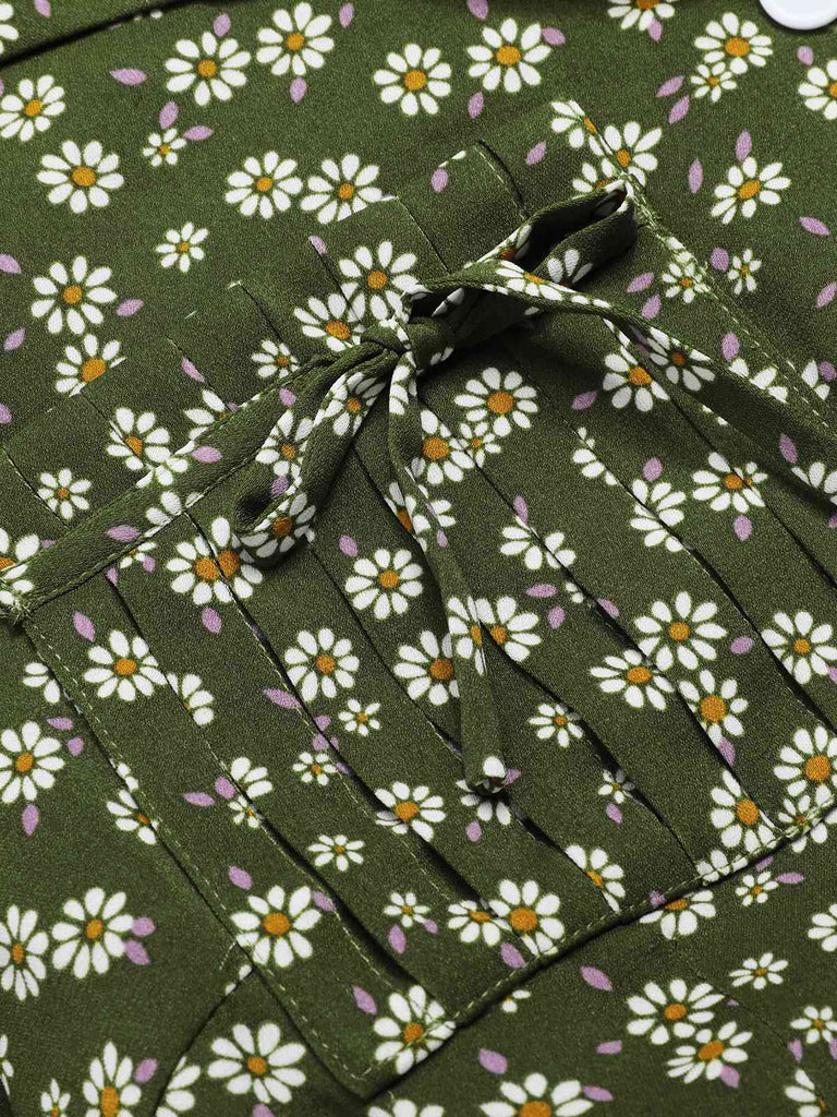 [Prévente] Robe marguerite à boutons revers rouge des années 1950