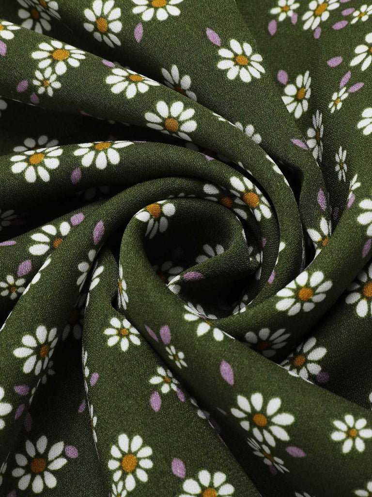 [Prévente] Robe marguerite à boutons revers rouge des années 1950