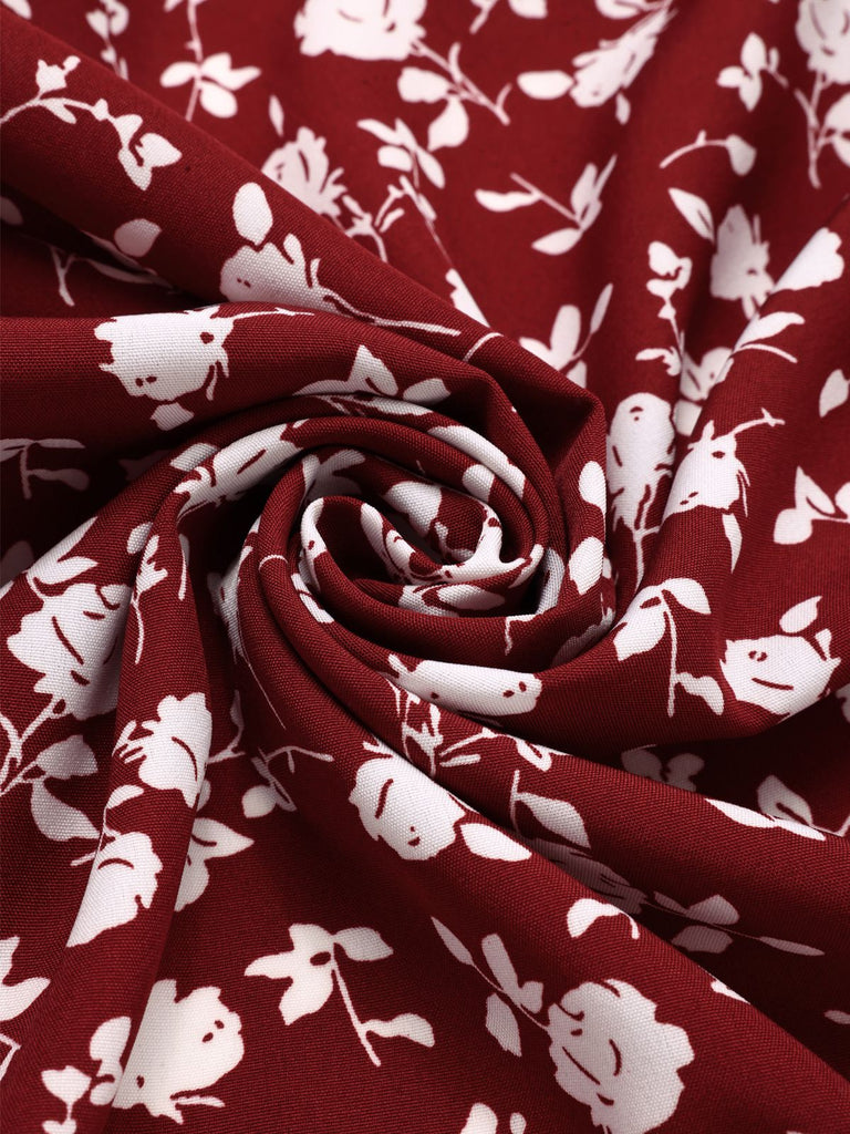 [Prévente] Robe marguerite à boutons revers rouge des années 1950