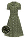 [Prévente] Robe marguerite à boutons revers rouge des années 1950