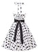 [Prévente] Robe ceinturée à pois blanche dos nu années 1950
