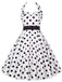 [Prévente] Robe ceinturée à pois blanche dos nu années 1950