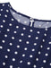 Robe à manches courtes à pois bleu royal des années 40