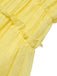 Robe jaune à bretelles spaghetti et ourlet à volants des années 40