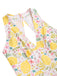 [Prévente] Robe jaune à col en V et motif fleurs des années 1950