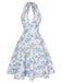 [Prévente] Robe jaune à col en V et motif fleurs des années 1950