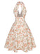 [Prévente] Robe jaune à col en V et motif fleurs des années 1950