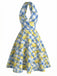 [Prévente] Robe Licou À Col V Imprimé Citrons Années 1950