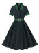 Robe à revers en tartan Blackwatch verte des années 1950