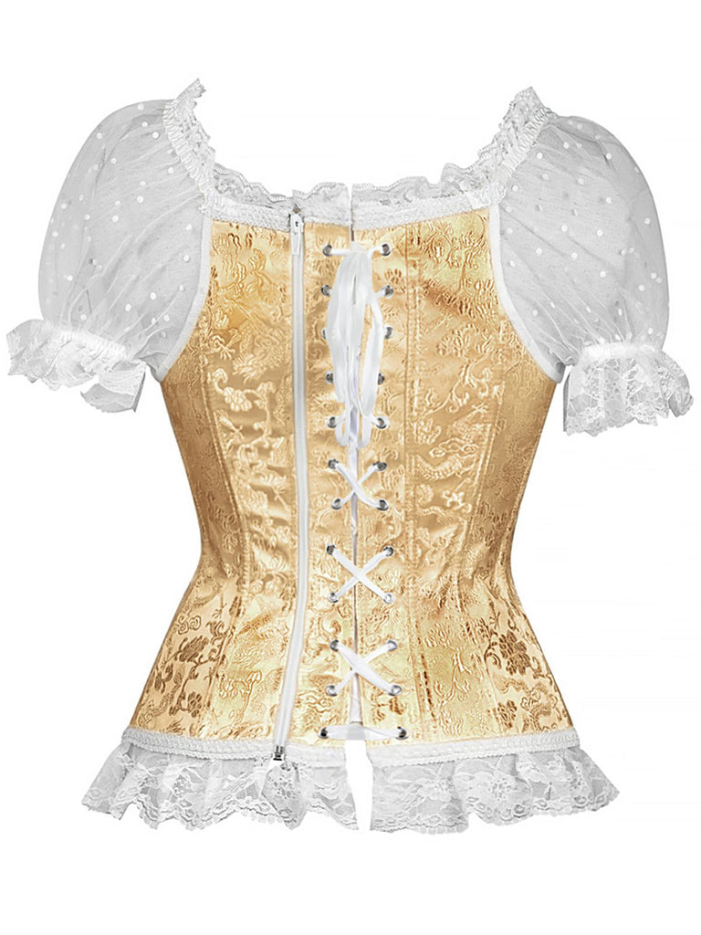 Haut corset bouffant en dentelle Steampunk des années 1970