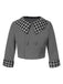 Veste court à carreaux gris foncé à revers des années 1950