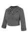 Veste court à carreaux gris foncé à revers des années 1950