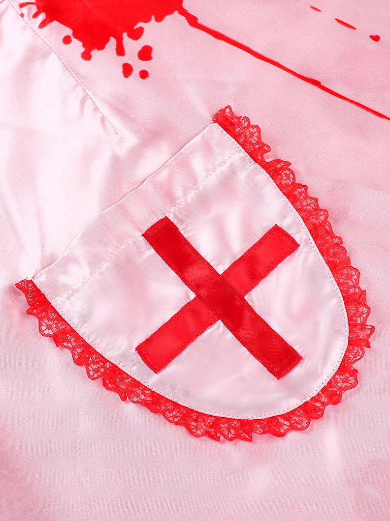 [Pré-vente] Robe rose en dentelle à bretelles et cœurs croisés des années 1950