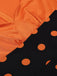 Robe orange à col en cœur avec visage de citrouille des années 1950