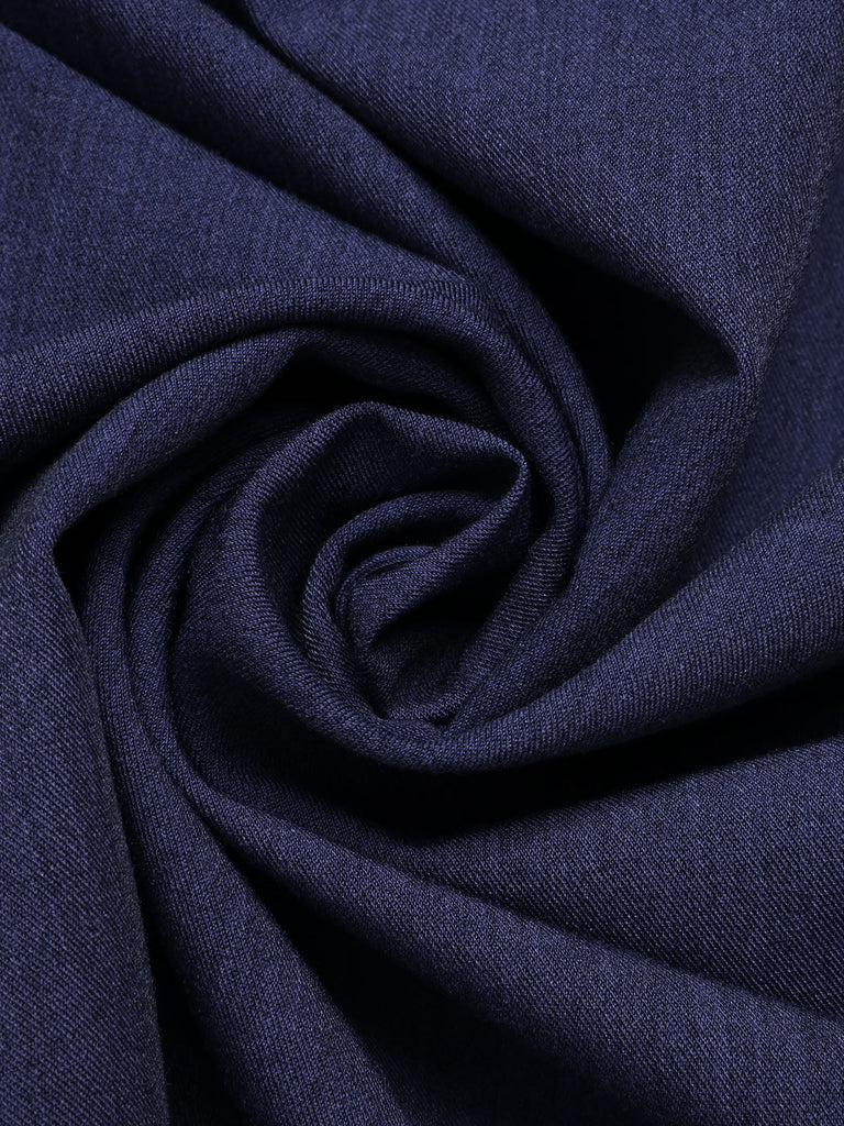 [Pré-vente] Robe à ceinture à revers jean bleu uni des années 40