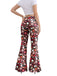 Pantalon évasé à fleurs taille haute années 1960