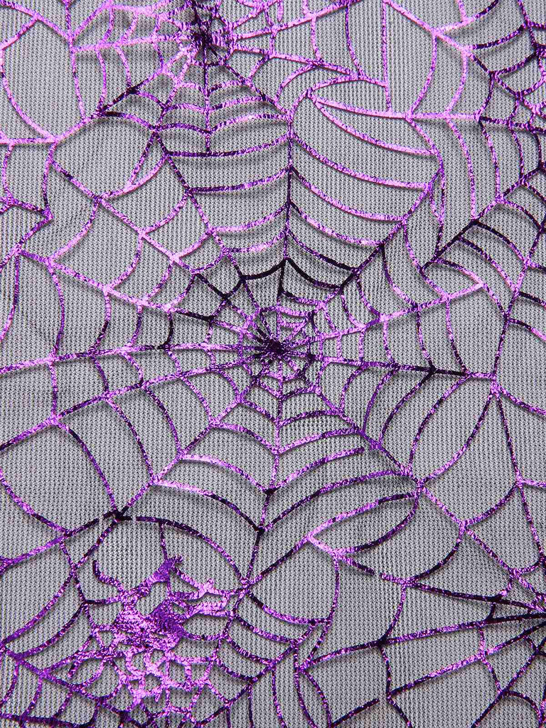 Jupe en maille toile d'araignée violette des années 1950