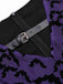 Robe violette à manches volants maille chauve-souris des années 1960