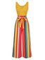 [Prévente] Combinaison en tricot à rayures jaune des années 1950 avec ceinture