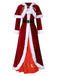 Robe cape à capuche en velours rouge de Noël des années 40