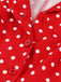 Robe chemise rouge à pois mancheron des années 1950