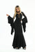 Robe sirène noire unie à lacets manches chauve-souris des années 1930