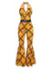 [Prévente] Combinaison dos nu à motifs géométriques patchwork orange claire années 1970