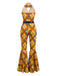 [Prévente] Combinaison dos nu à motifs géométriques patchwork orange claire années 1970